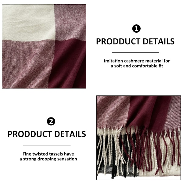 Dametøj Lang Plaid Tæppe Chunky Oversized Vinter/Efterår Varmt Sjal Stor Tartan Sjal Wrap Shawl