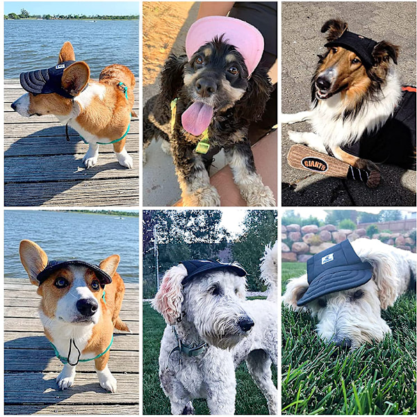 Hundbasebollkeps, justerbar hund utomhus sport solskydd basebollhatt keps visir solhatt outfit med öronhål