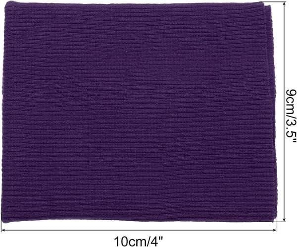 Elastiska muddar ribbade kanter 4\" x 3.5\" Bomullstyg Stickad Ribb Stretchband Mudd Ärm Midjeband för Sömnad Lila 4\" 3.5\" 4\" x 3.5 4" x 3.5" Dark Purple