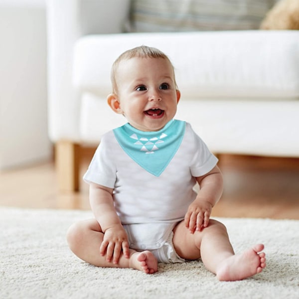 3-pak Baby Bandana-Smekke for Jenter og Gutter med Justerbare Knapper, Organisk Bomull Myk og Absorberende