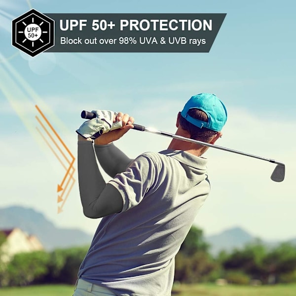 2 Par Solbeskyttende Kølende Armsleeves til Mænd og Kvinder, UPF 50 Armdække