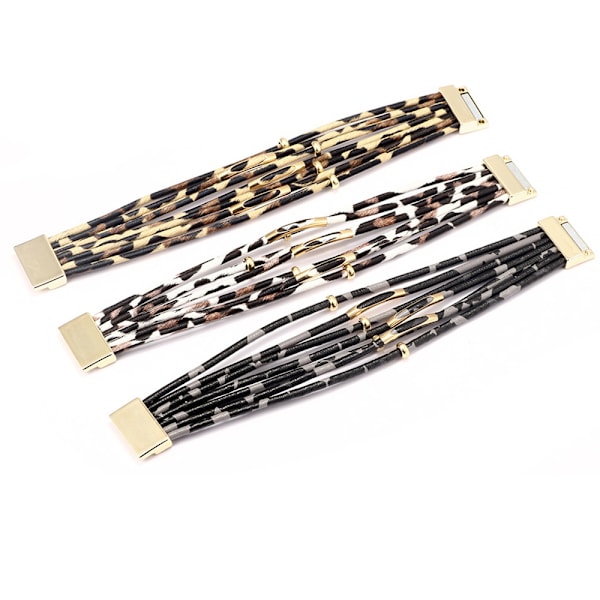 PU-lær armbånd, stilig leopardmønstret armbånd