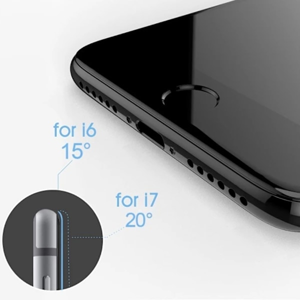 3x Hærdet Glasbeskyttelse iPhone 6/7/8 Plus 5D Dækker hele skærmen Sort Transparent