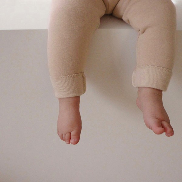 Baby Leggings Enkle Store Rumpebukser for Gutter og Jenter Høst og Vinterklær (Aprikos)