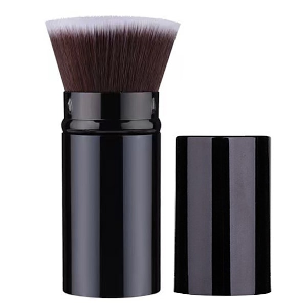 Retrakterbart Foundation Makeup-borste, Reseflatborste Bärbar Foundationborste med Skydd