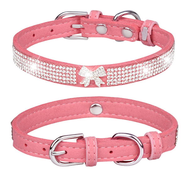 Rhinestones hundkatt halsband Bling diamant med strass krona dekoration för små medelstora stora hundar