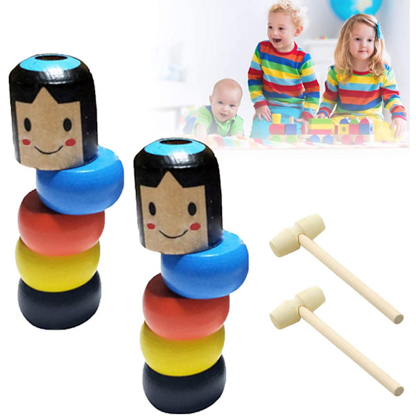 Oöverstiglig Trägubbe Magisk Leksak Odödlig Daruma Magiska Trick Magisk Trägubbe Trädocka Man Magisk Leksak Rolig Leksak Scenmagiska Rekvisita Present till Pojkar