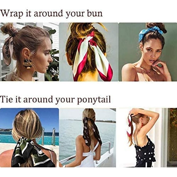 8 st Sjal Scrunchies för Hårband Chiffon Hårband Svans Ponytail Hållare Scrunchie för Kvinnor