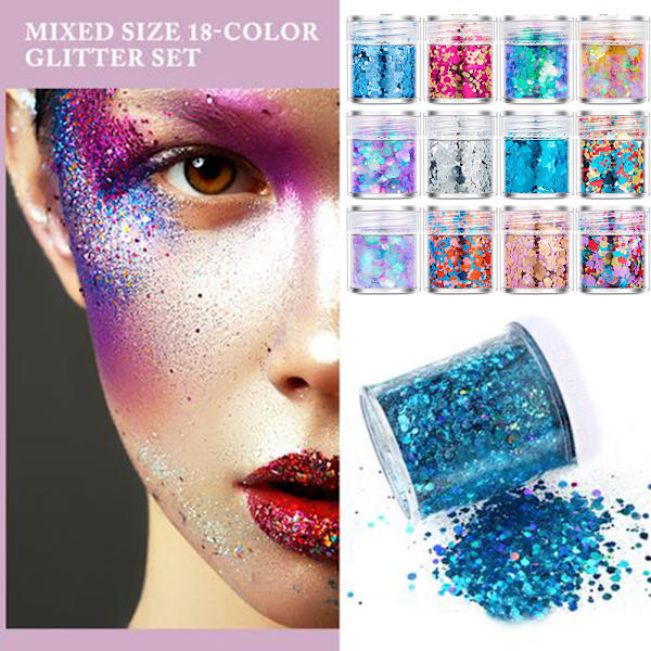 Glitterpulver Flashpulver Sekvenser Nagelkonst Makeup Glitter Nagelkraft Dekoration