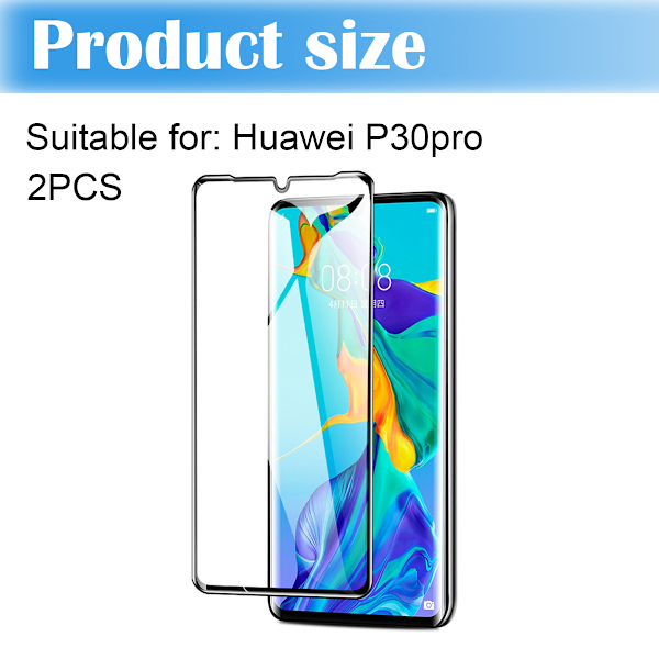 2 kpl Huawei P30 Pro täysin itseliimautuva näytönsuojakalvo