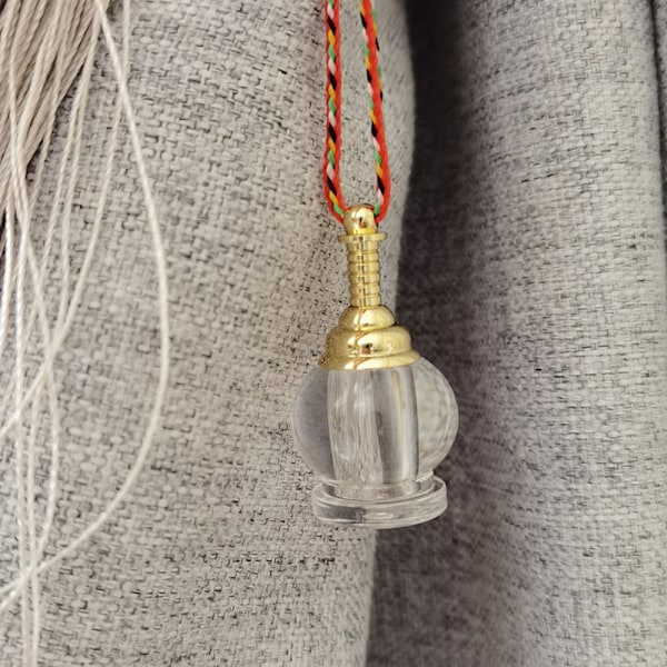 2 st tomma genomskinliga akrylflaskor med gyllene bails lock för hänge DIY smyckestillverkning förvaring