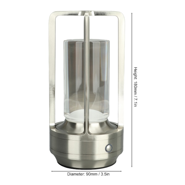 Led-bordlampe uten ledning, 3 farger, trinnløs dimming, oppladbar berøringslampe, nattbordslampe