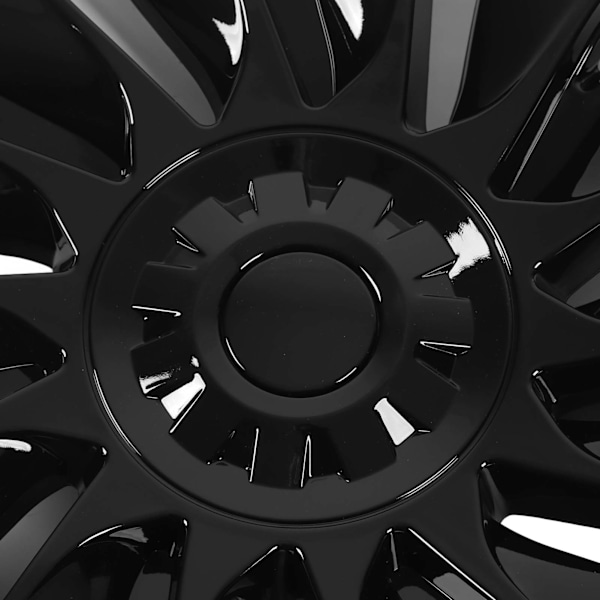 4 stk Hjulnavdeksel Symmetrisk Blank Svart Bil Hjulnavdeksel Erstatning for Tesla Model Y 19 Tommer Hjul 2020 til 2023