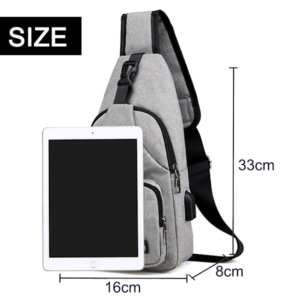 Vattentät Slingväska Crossbody Ryggsäck för Män Kvinnor Sling Ryggsäck Vandring Dagryggsäck Multifunktionell Cross Body Bröstväska