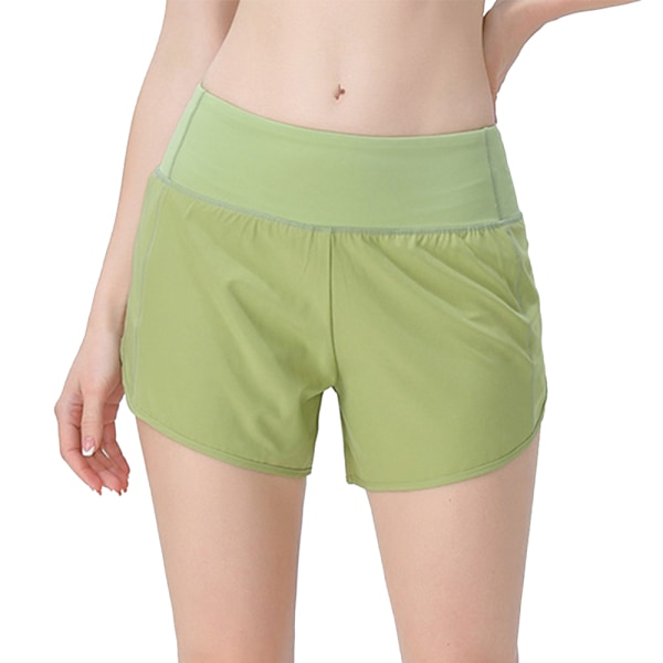 Sportshorts for kvinner med glidelås i rygglomme, anti-walking, lette og kjølige, hurtigtørkende løpe- og yogabukser