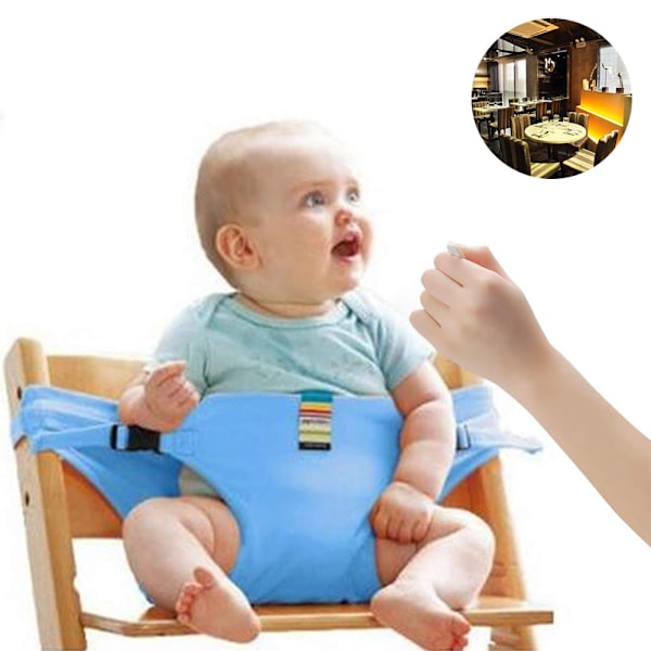 Fällbar Bärbar Matstol Säkerhetsbälte Skyddande Bältespänne Bälte för Baby och Småbarn