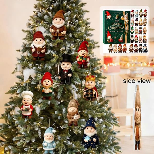 Adventskalender 2026 Tomte-tema 3D-figurset 24 st Blind Box Nedräkningsdekoration Unik julklapp [TT]