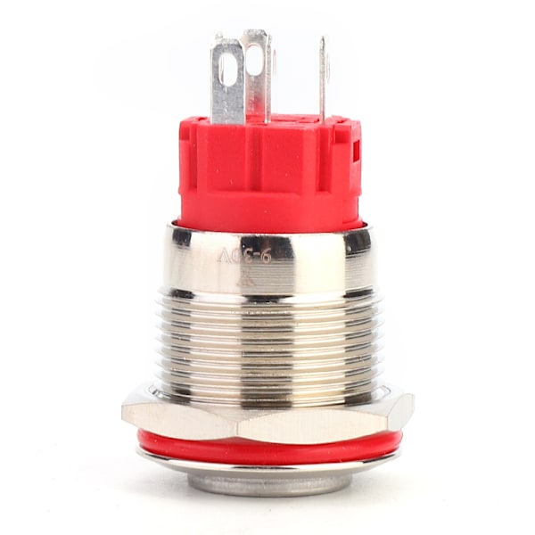 Metall Trykknappbryter DC9~30V 19mm 1NO 1NC Selvlysende Bryter med Lysgul (Ring Høy Hode Selvlysende)