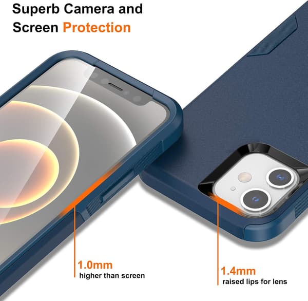 Etui til iPhone-serien – Designet til iPhone 12-etui & iPhone 12 Pro-etui, Premium Stødsikkert Faldsikrings-etui til 6,1 tommer (iPhone Blu[TT] Blue iPhone 12/12Pro