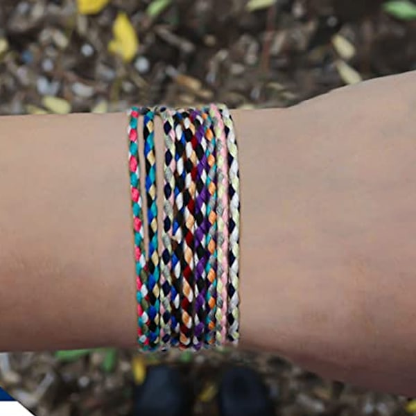 10 vävda armband för tonårsflickor, justerbart tjejflätat vänskapsarmband för kvinnor, smycken för män