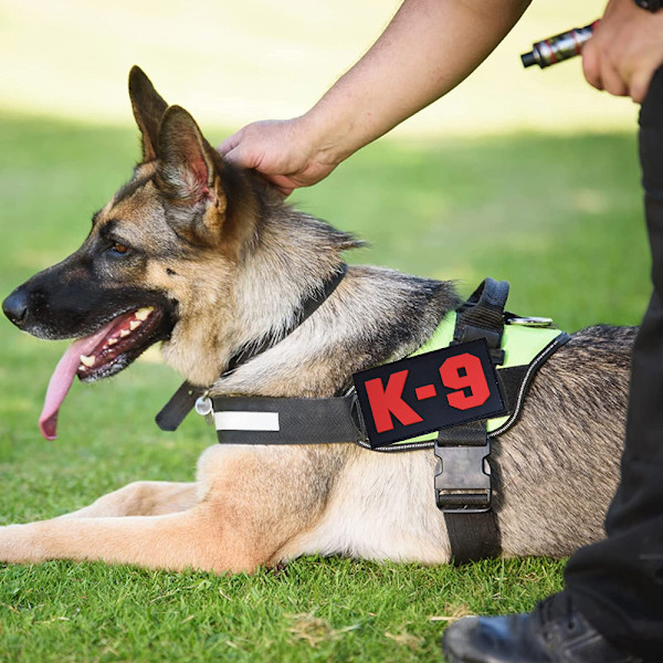 2 Stykker Militær K9 Politihund Hæklet og Loop Fuld Broderet Mærker Emblem Taktisk