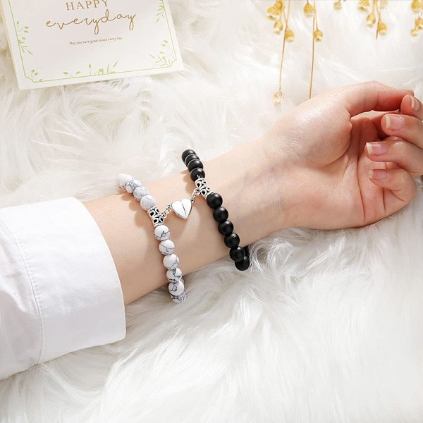 Matchande par armband för par pojkvän hjärta magnet ömsesidig attraktion evig kärlek
