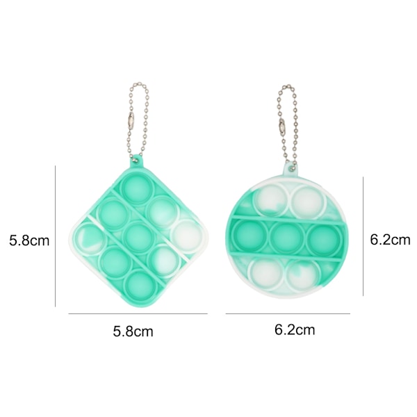 Mini Pop Leksak, Nyckelring Pop-Bubbla Sensorisk Leksak, för Barn Vuxna (2-pack)