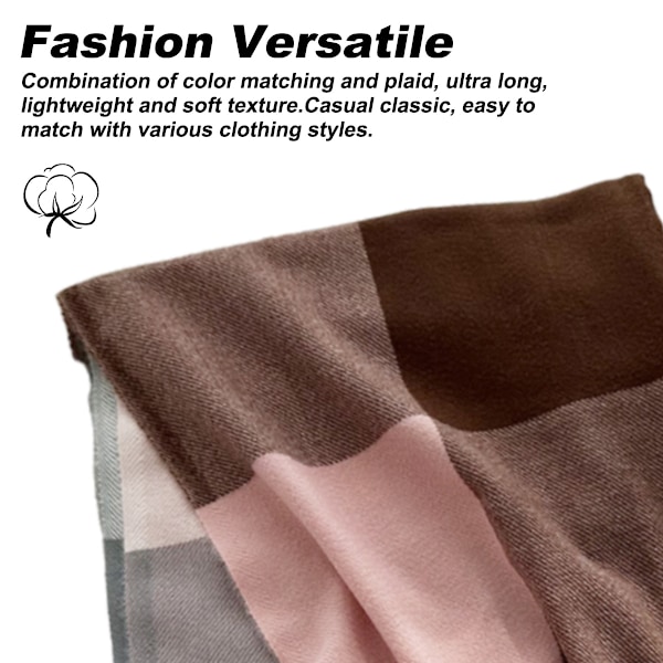Kvinnors Lång Rutig Pläd Chunky Överdimensionerad Vinter/Höst Varm Halsduk Stor Tartan Halsdukar Wrap Sjal