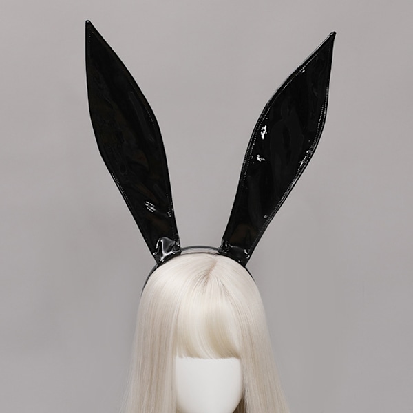 Hårbånd med kaninører i skinn - Lyse kaninører for Halloween