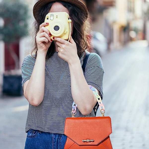 Akryl Handväska Rem Färgglad Regnbåge Handväska Ersättning Crossbody Axelrem för Väska Handväska DIY Tillverkning Tillbehör