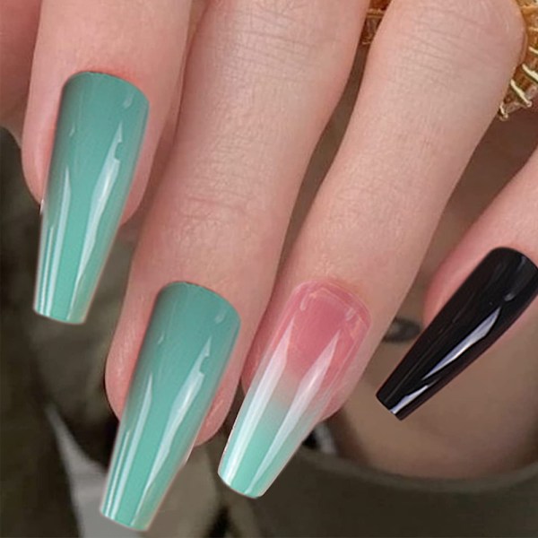 Avtagbara Falska Naglar Patchbitar Långa Naglar Ballet Nageltips Nagelpatch (24 st)