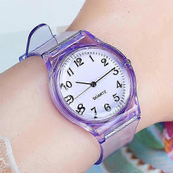 Barnklocka transparent armband kvartsur