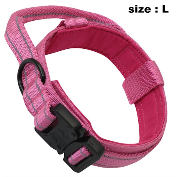 Hundekrave med kontrolhåndtag Hurtigudløsning Metalspænde Heavy Duty Militær Stil