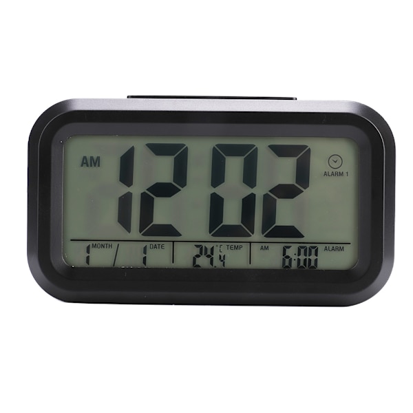 Smart Natlampe Alarmur Digital Snooze Elektronisk Stor Tid Temperatur Display