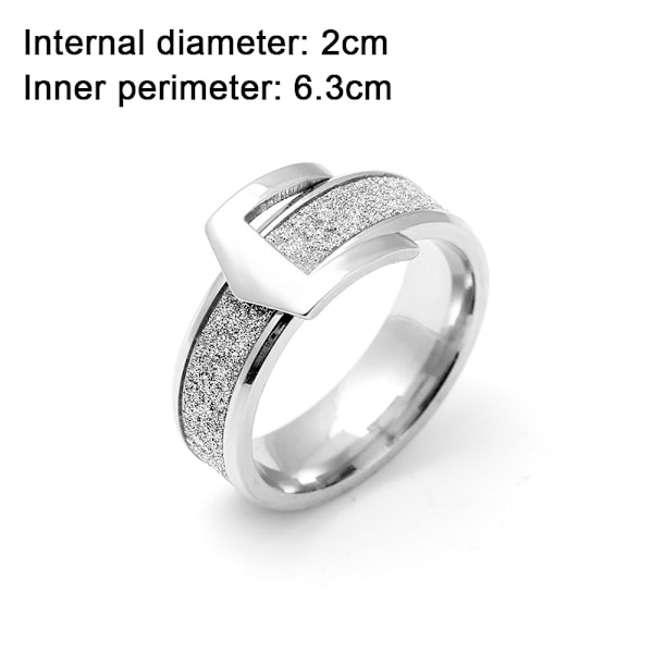 6mm Bæltespænde-stil Ring i Rustfrit Stål