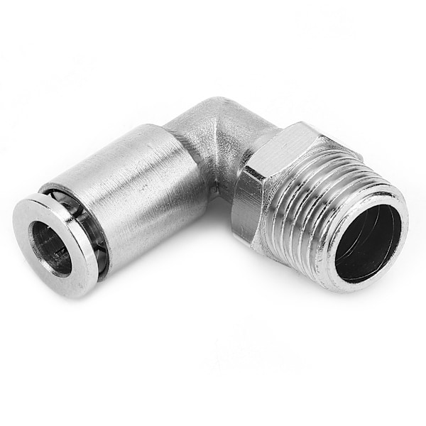 2 st All-koppar förnicklade 6 mm Pneumatiska Snabbkopplingar + 90 Grader BSPP Hantråd (1/4'')