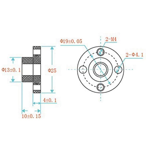 2-pack T8 Trapetsskruv POM-mutter kompatibel med Prusa I3 Mk2 Mk2s Mk3 3D-skrivare