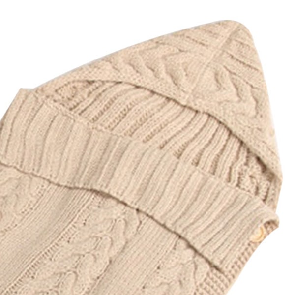 Nyfødt Baby Wrap Swaddle Teppe Strikket Sovepose Motta Tepper Vogn Wrap for Baby (0-12 Mnd)