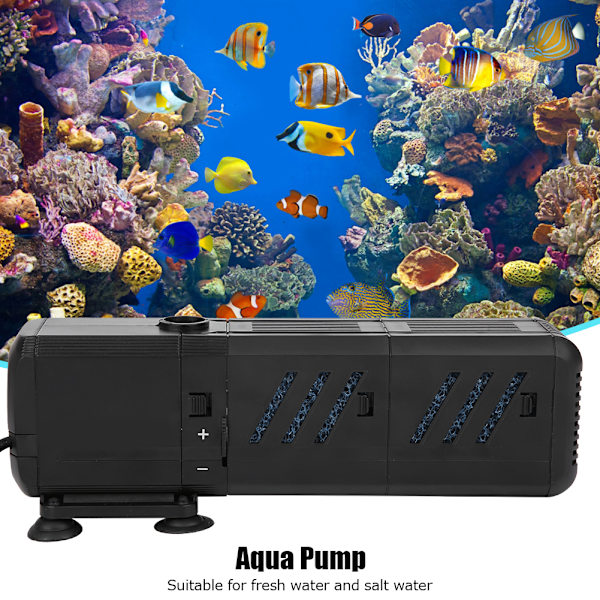 15W Submersibel Pump Vatten Luft 3 i 1 Filter Fontän Justerbar Damm Tank AC 220V‑240VEU Stickkontakt