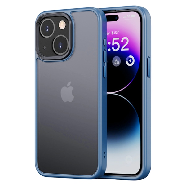 iPhone15 Suojakuori Iskunkestävä] Suojaava Iskunkestävä Kova Matta Ohut Puhelinkuori  läpikuultavalla takaosalla ja silikonireunalla