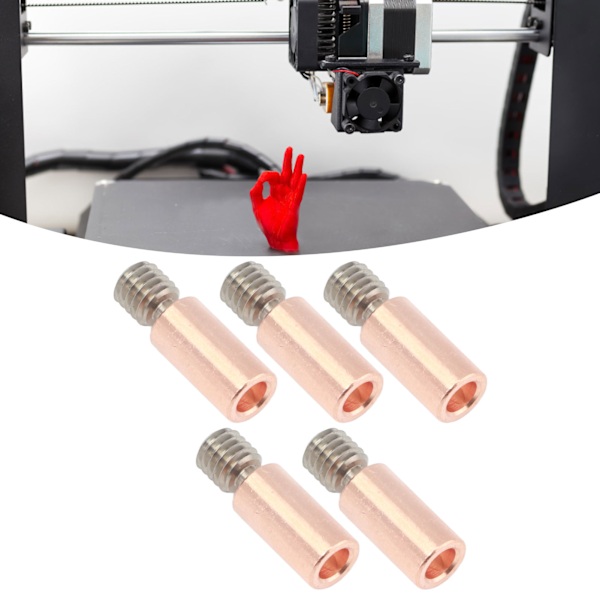 5 st Bimetal Heat Break Ti Legering Koppar Heatbreak Ersättning för Prusa I3 MK3 MK3S 3D-skrivare Slät