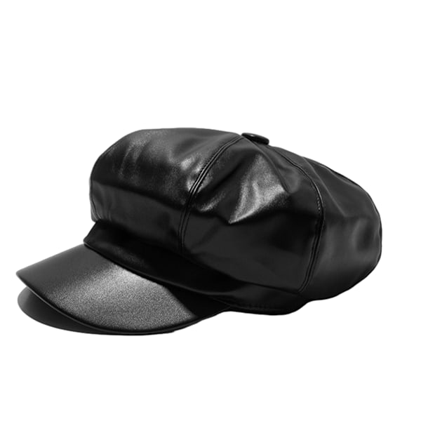 Newsboy Caps til Kvinder, PU Læder Cabbie Painter Hat Gatsby Ivy Beret Cap