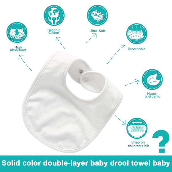 Baby Bandana-Sjal Spott-Bibbar Mjuka och Absorberande Organiska Bomullsbandana-Bibbar Set för Pojkar Flickor Nyfödda Unisex