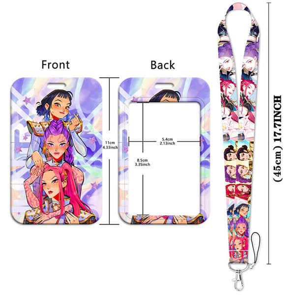 K-POP Demon Hunters Tema Kortholder-Lanyard Sæt med Hård ID-Holder [TT]