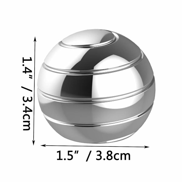 Kinetisk Skrivbordsleksak, Full Kropps Optisk Illusion Spinnerkula, Presenter till Män, Kvinnor, Barn 1.5” Storlek (Silver)