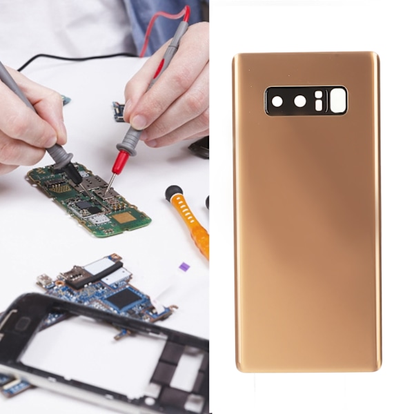 Bakre Glasöverdrag Ersättningskit för Samsung Galaxy Note 8 Framre Yttre Skärmglasöverdrag Reparationskit Guld