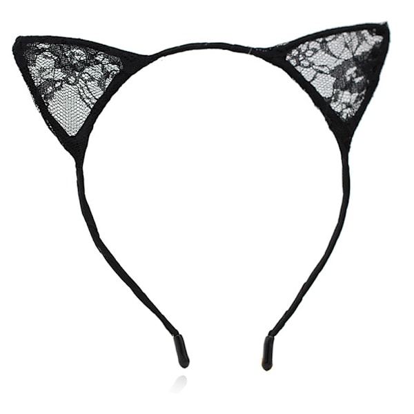 Söta Spets Kattunge Öron Maskerad Fest Cosplay Mode Hårband för Kvinnor Flickor