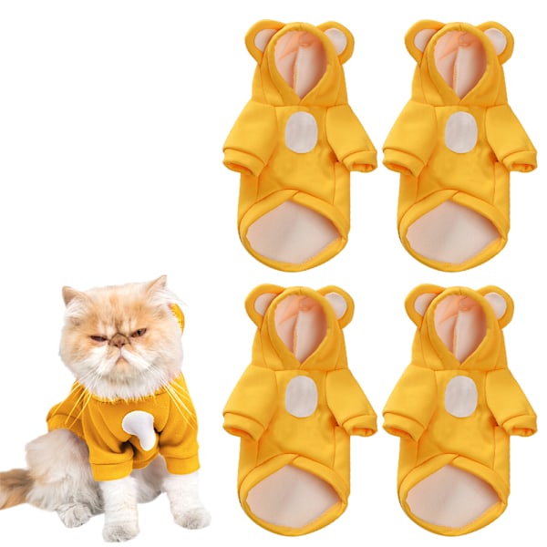 4 talviset lemmikkieläinten pyjama, piirretty karhun korvat, koiran vaatteet