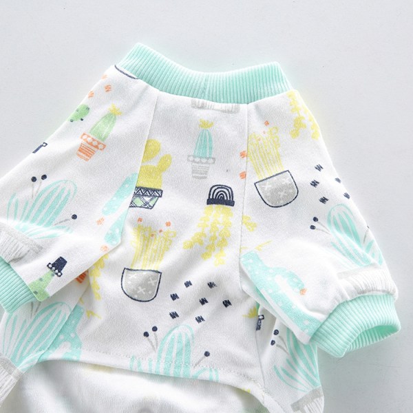 Lemmikkieläinten vaatteet Koiran pyjama Pehmeä puuvillapaita PJS, vaaleanpunainen