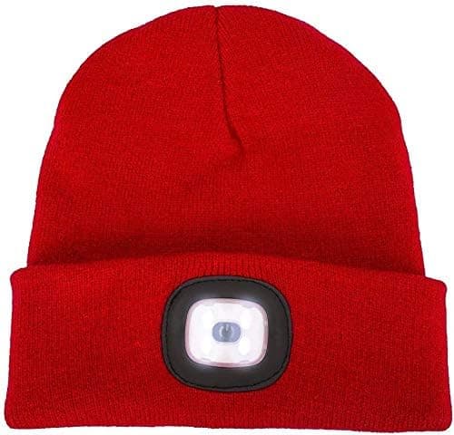 1 stk Grå LED Strikket Lue Lett Varm Beanie Lue Menn og Kvinner